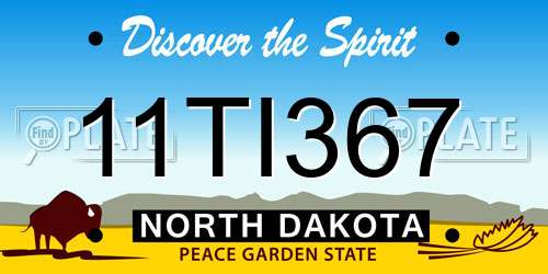 11TI367 North Dakota License Plate