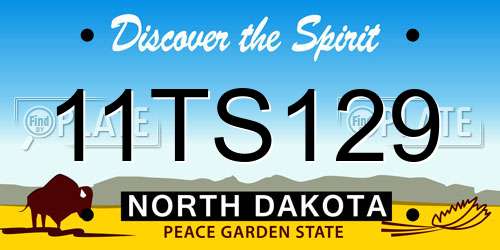11TS129 North Dakota License Plate