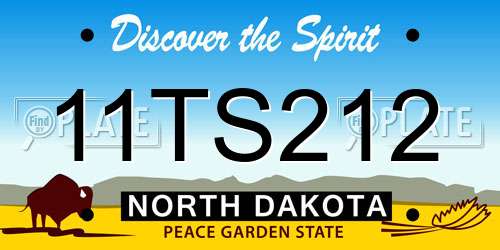 11TS212 North Dakota License Plate