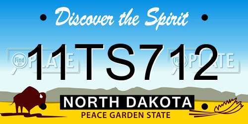 11TS712 North Dakota License Plate