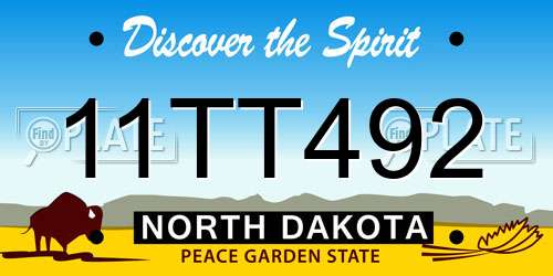 11TT492 North Dakota License Plate