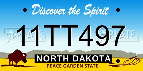 11TT497 North Dakota License Plate