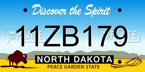 11ZB179 North Dakota License Plate