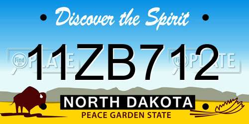 11ZB712 North Dakota License Plate