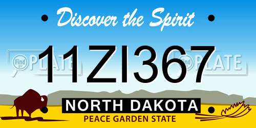 11ZI367 North Dakota License Plate