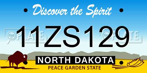 11ZS129 North Dakota License Plate