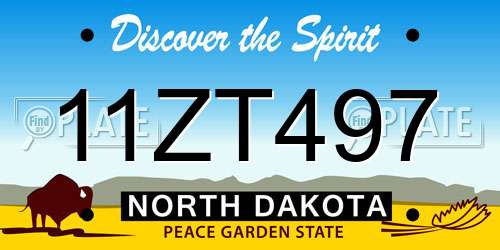 11ZT497 North Dakota License Plate