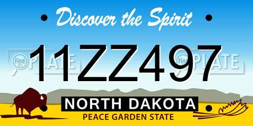 11ZZ497 North Dakota License Plate