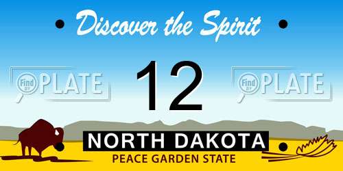12 North Dakota License Plate