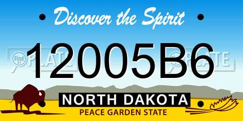 12005B6 North Dakota License Plate