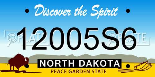 12005S6 North Dakota License Plate