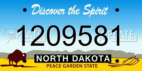 1209581 North Dakota License Plate