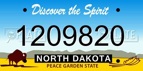 1209820 North Dakota License Plate