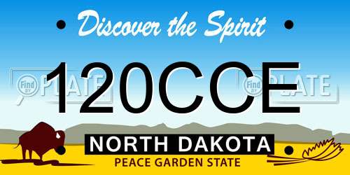 120CCE North Dakota License Plate