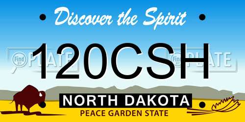 120CSH North Dakota License Plate