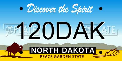 120DAK North Dakota License Plate
