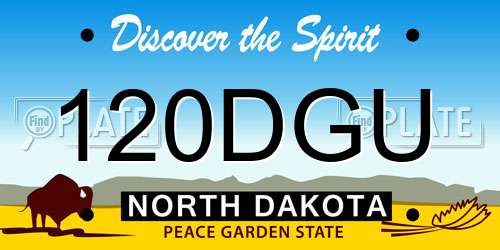 120DGU North Dakota License Plate