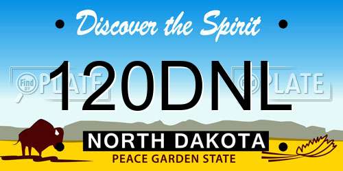 120DNL North Dakota License Plate