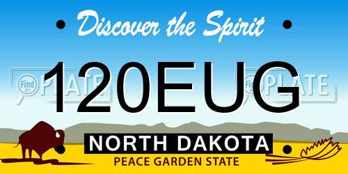 120EUG North Dakota License Plate
