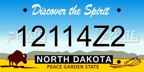 12114Z2 North Dakota License Plate