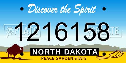 1216158 North Dakota License Plate