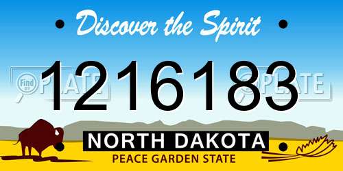 1216183 North Dakota License Plate