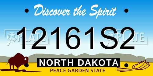 12161S2 North Dakota License Plate