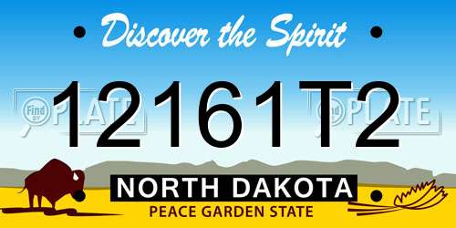 12161T2 North Dakota License Plate