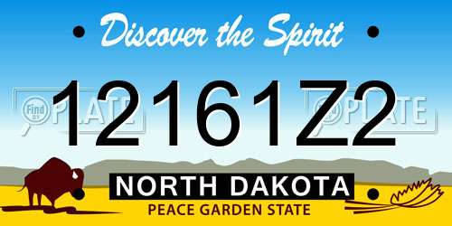 12161Z2 North Dakota License Plate