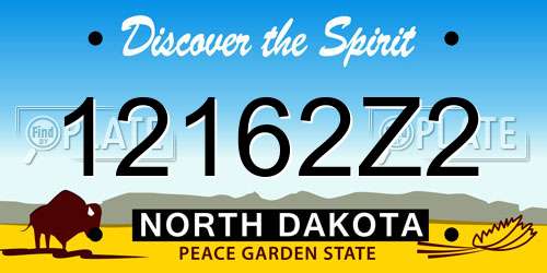 12162Z2 North Dakota License Plate