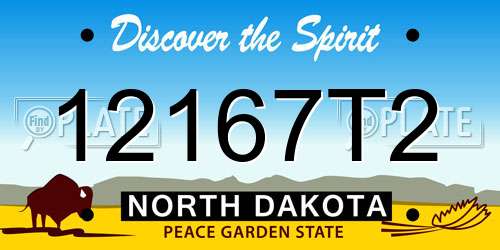 12167T2 North Dakota License Plate