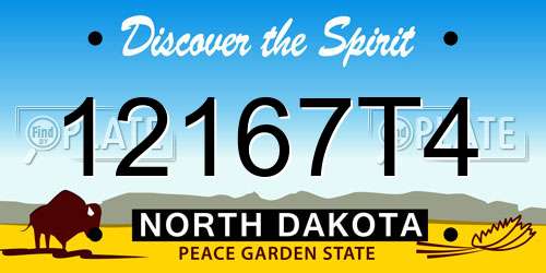 12167T4 North Dakota License Plate