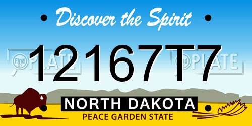 12167T7 North Dakota License Plate