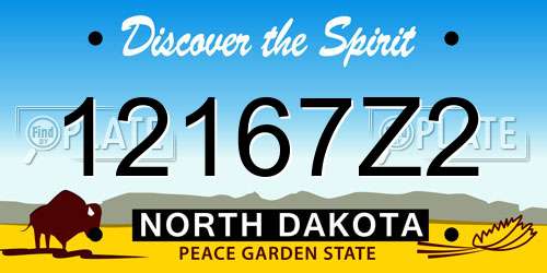 12167Z2 North Dakota License Plate