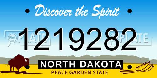 1219282 North Dakota License Plate