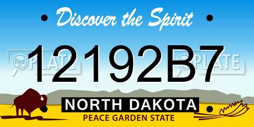 12192B7 North Dakota License Plate