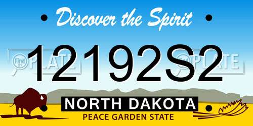 12192S2 North Dakota License Plate