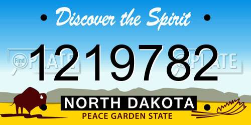 1219782 North Dakota License Plate