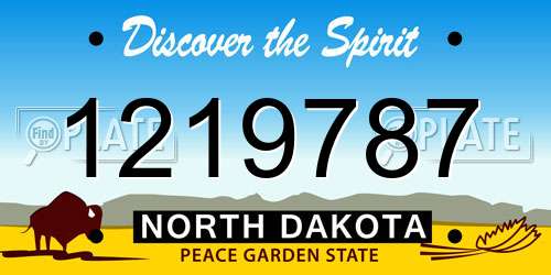 1219787 North Dakota License Plate