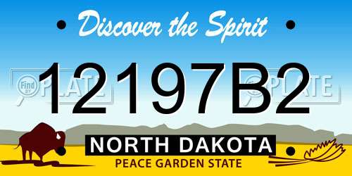 12197B2 North Dakota License Plate