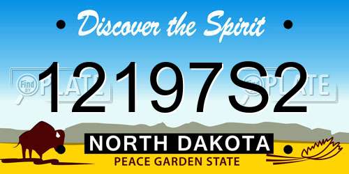 12197S2 North Dakota License Plate