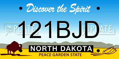 121BJD North Dakota License Plate