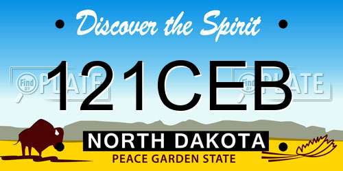 121CEB North Dakota License Plate