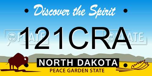 121CRA North Dakota License Plate