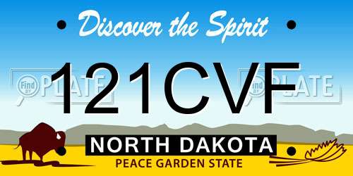 121CVF North Dakota License Plate