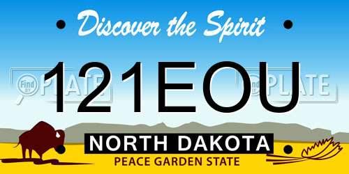 121EOU North Dakota License Plate