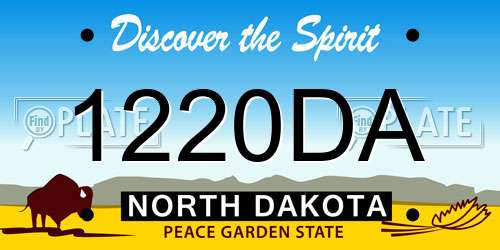 1220DA North Dakota License Plate