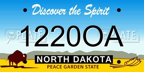 1220OA North Dakota License Plate
