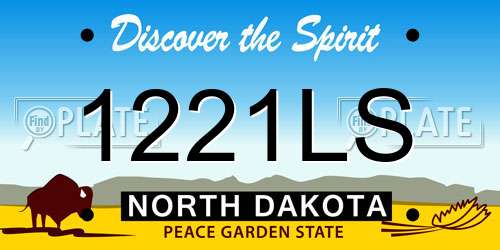 1221LS North Dakota License Plate