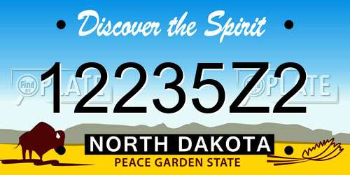 12235Z2 North Dakota License Plate